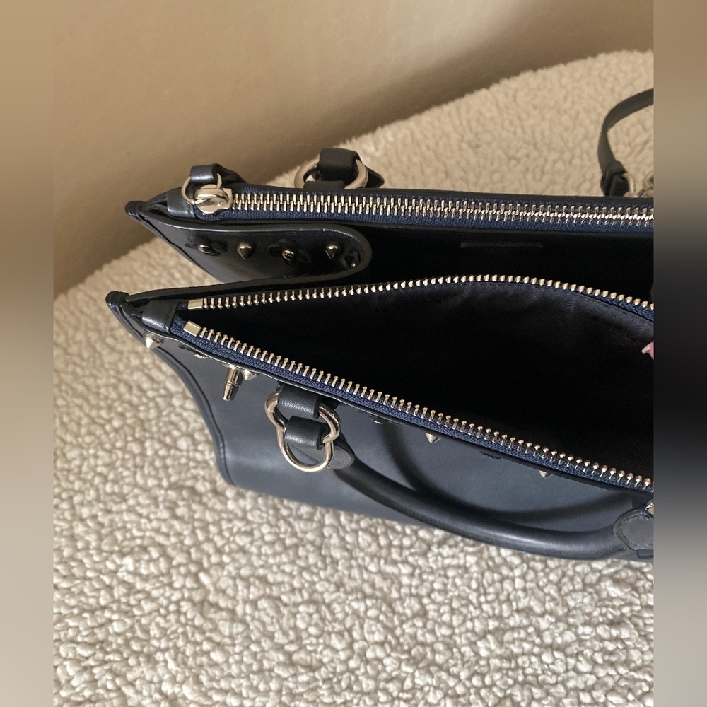 Crosby Carryall With Floral Rivets Coach Navy Blue - Picture 5 of 14